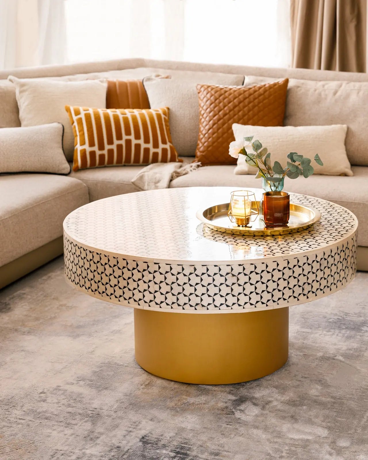 Moroccan Inlay Coffee Table Wasilaah UAE